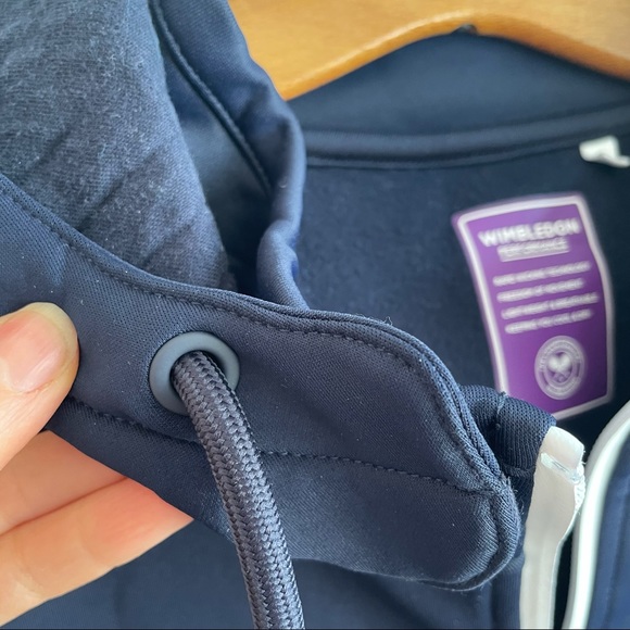 RARE Wimbledon Tennis Hooded Training Jacket Sweatshirt Midnight Size M - Picture 8 of 15